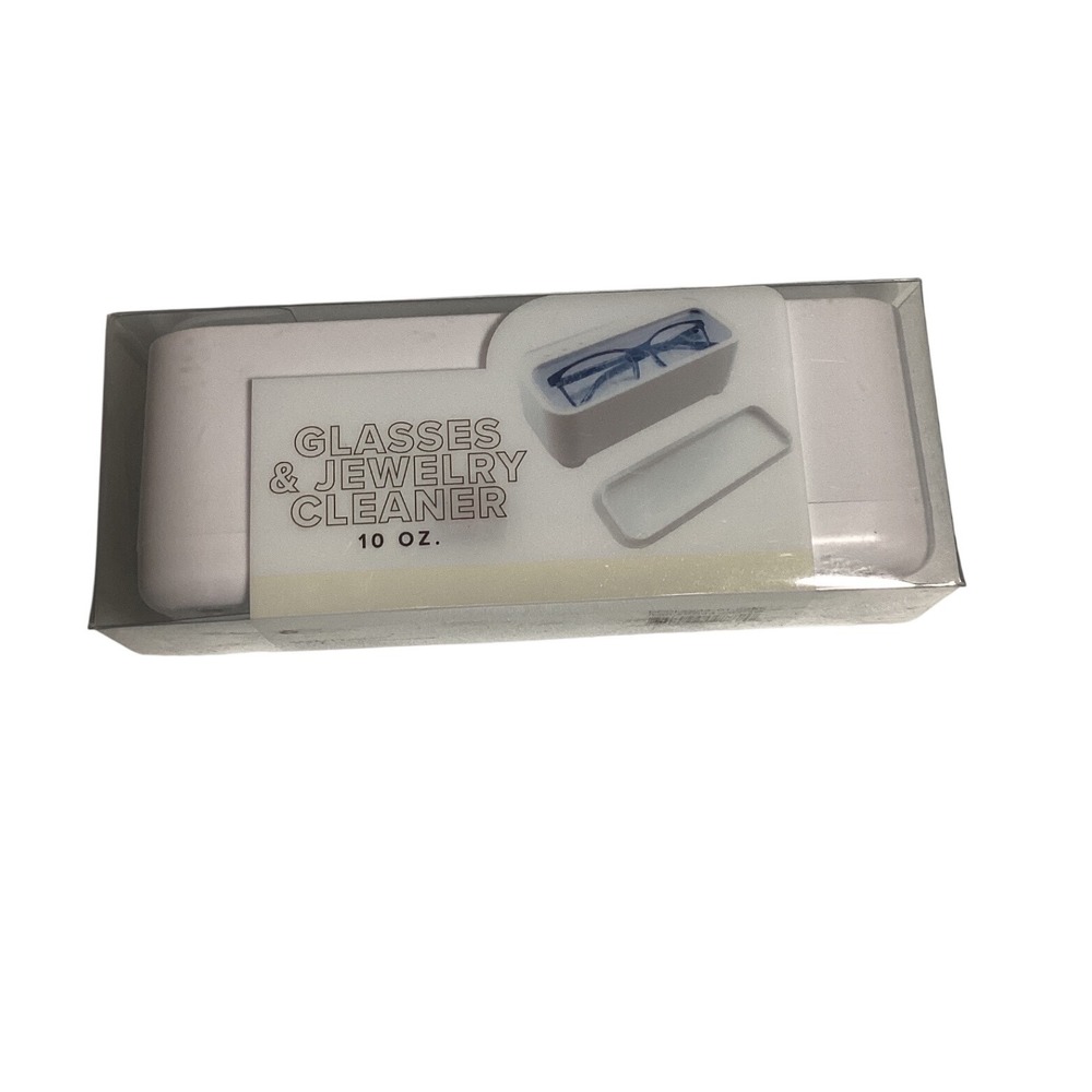 Portable Glasses and Jewelry Cleaner 10 oz Battery Powered White Ultrasonic Tank